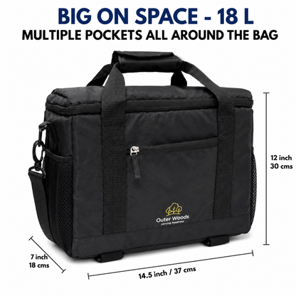 Outer Woods Insulated Vaccine Carrier Bag | 12+ Hours Cooling | 18L Vaccine Cooler Bag | 6 x 250ml Ice Gel Packs Included