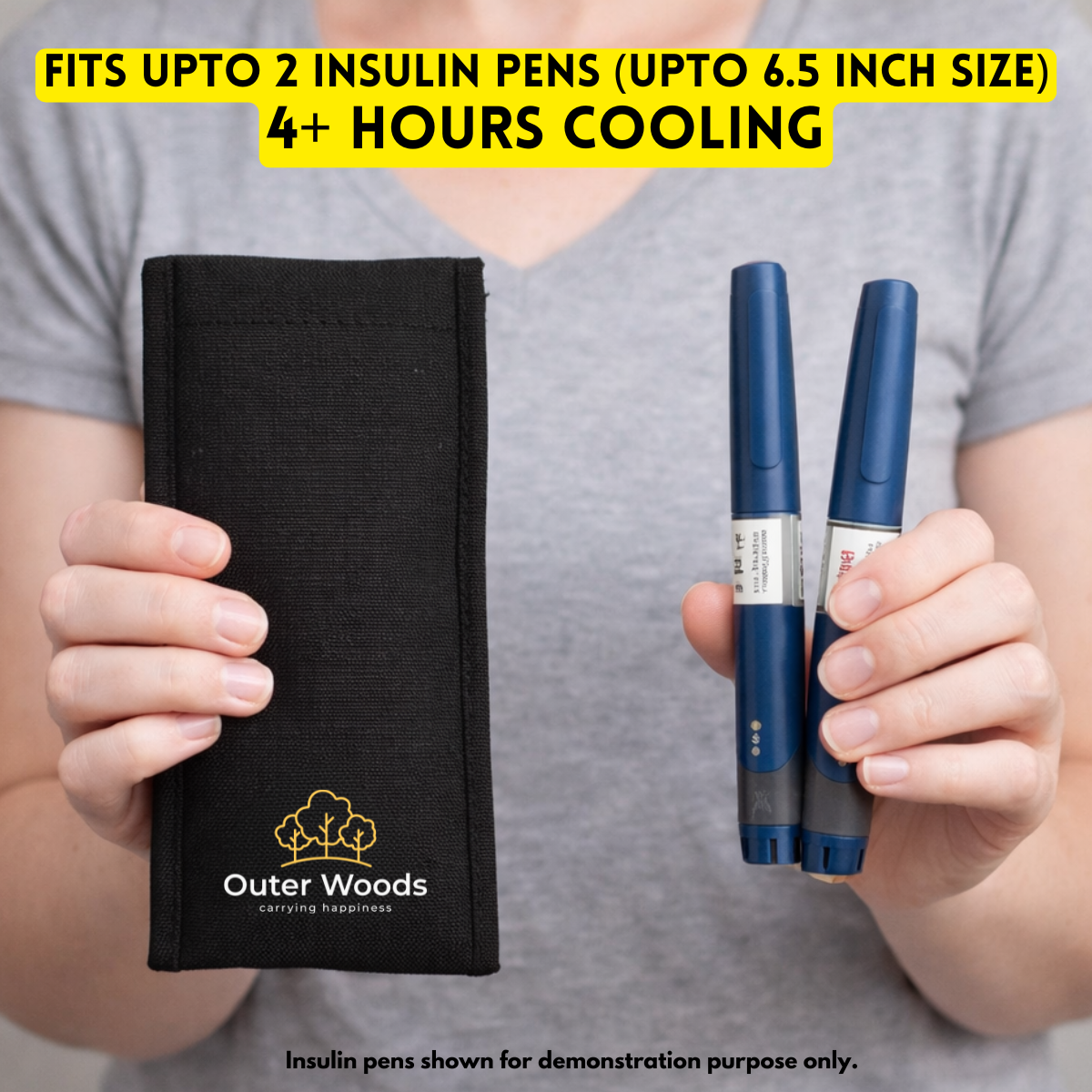 Outer Woods Insulin Cooler Pouch | 4+ Hours Cooling | Compact Size | 2 x 35ml Ice Gel Packs Included
