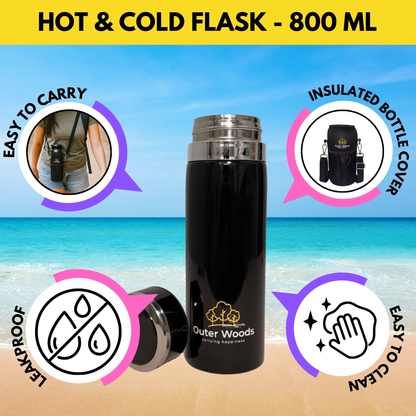 Outer Woods Premium Insulated Thermos Flask 800 ml capacity marking
