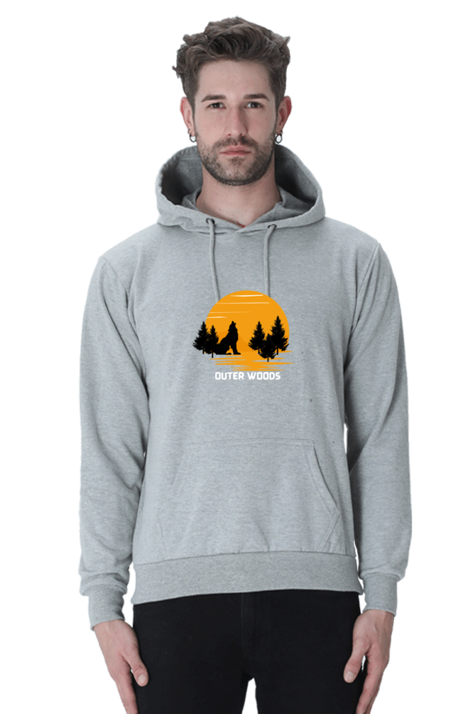 Outer Woods Men's Wild Wolf Graphic Printed Hooded Sweatshirt
