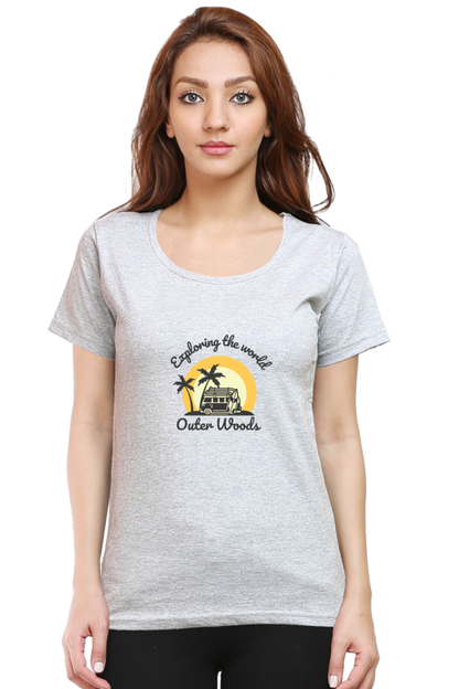 Outer Woods Women's Exploring The World Graphic Printed T-Shirt