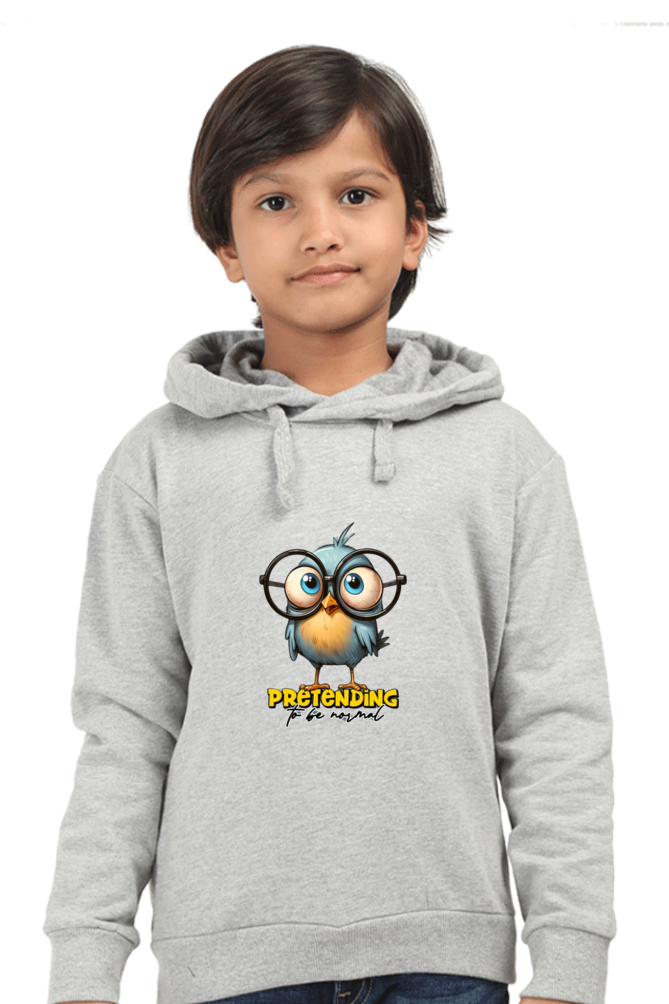 Outer Woods Kid's Graphic Printed Hooded Sweatshirt - Pretending to be Normal