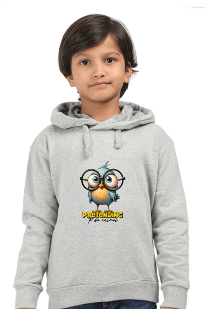 Outer Woods Kid's Graphic Printed Hooded Sweatshirt - Pretending to be Normal