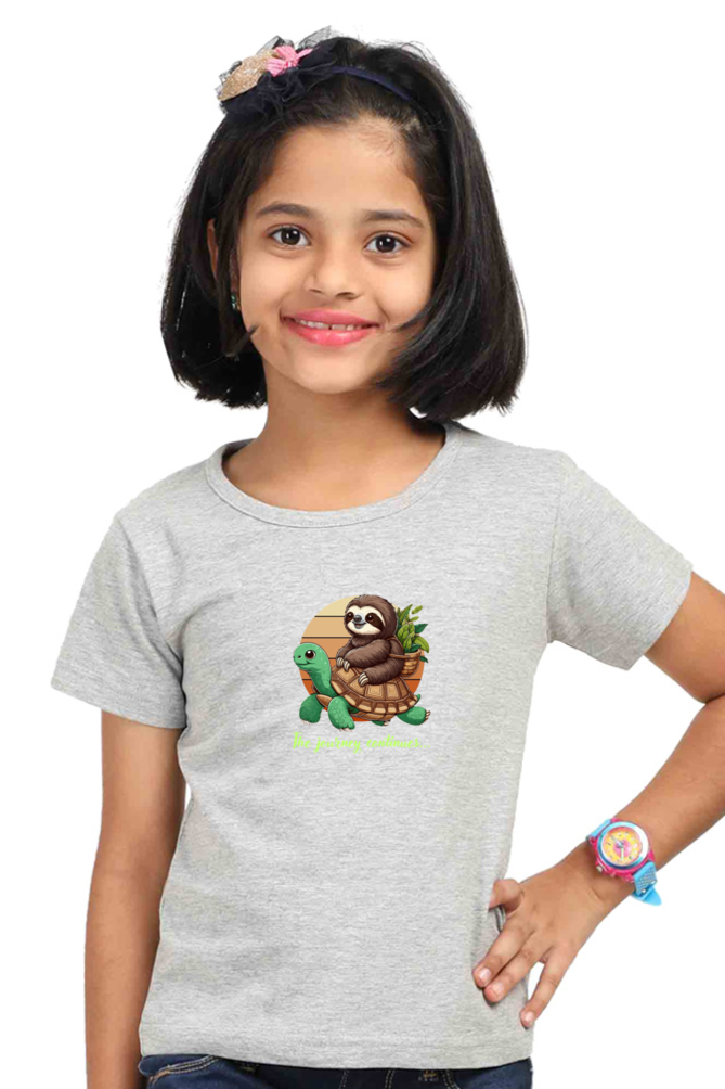 Outer Woods Girl's Graphic Printed T-Shirt - The Journey Continues