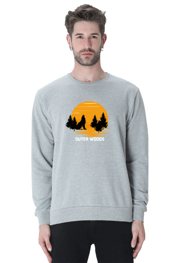  Outer Woods Men's Wild Wolf Graphic Printed Sweatshirt