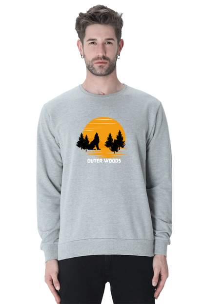  Outer Woods Men's Wild Wolf Graphic Printed Sweatshirt