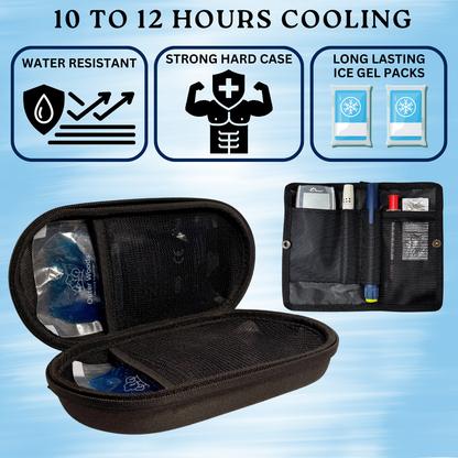 Outer Woods Insulin Cooler Bag Pro | 10+ Hours Cooling | Hard Case for Insulin Storage | 2 x 150ml Ice Gel Packs Included