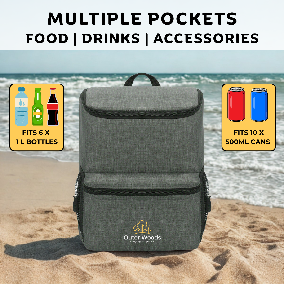 Outer Woods Insulated 10 Can Cooler Backpack