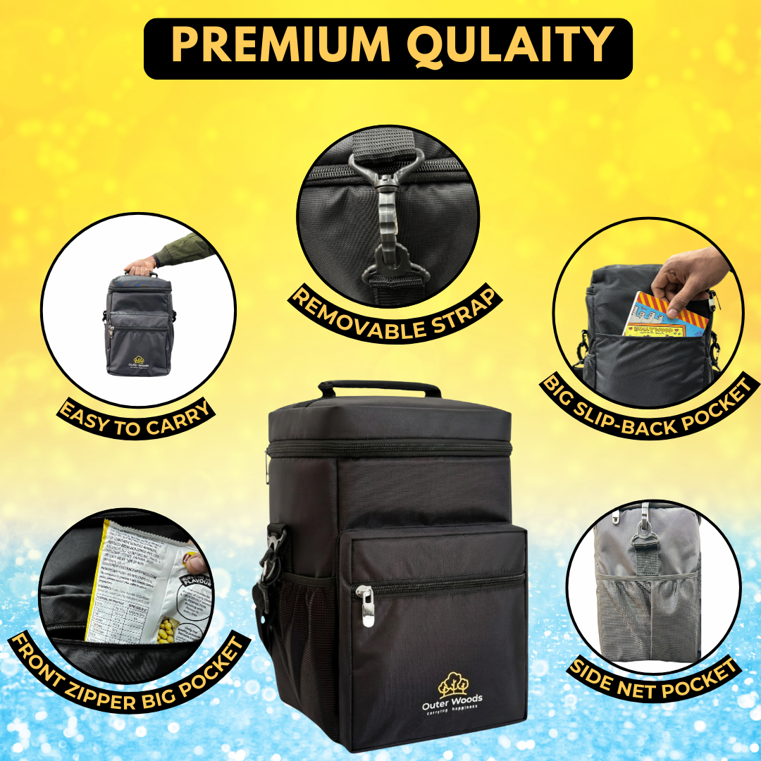 Outer Woods Insulated 4 Bottle Cooler Bag | 6+ Hours Cooling | Fits 4 x 1000ml Bottles | 4 x 100ml Ice Gel Packs Included