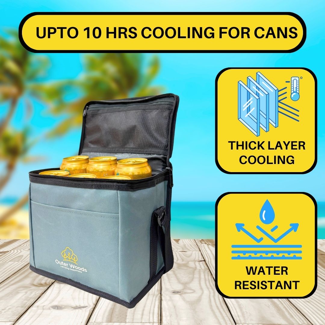 Outer Woods Insulated 6 Can Cooler Bag | Beer Cooler | Insulated Bag | Soft Cooler | Hot Cold Bag | Lunch Bag