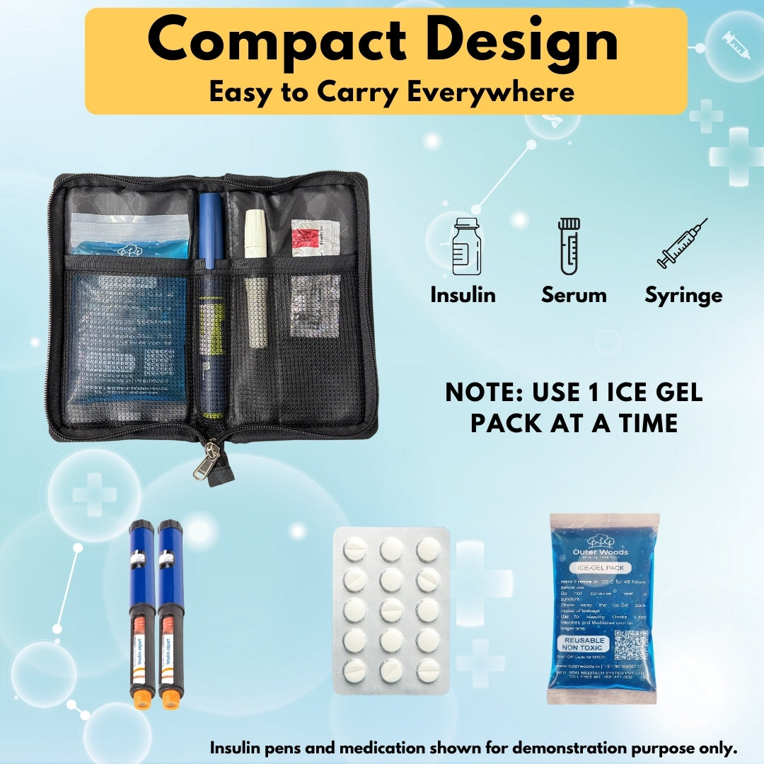 Outer Woods Insulated Insulin Cooler Bag | Insulin Pen Cooler | Diabetic Organizer Bag | Insulin Bag | Insulated Medical Bag