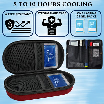 Outer Woods Insulin Cooler Bag Pro | 8+ Hours Cooling | Hard Case for Insulin Storage | 2 x 150ml Ice Gel Packs Included (Copy) (Copy)
