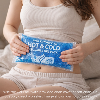 Outer Woods Hot & Cold Ice Gel Pack 350ml | Reusable Ice Pack for Knee Pain, Back Pain, Period Cramps & Sports Injury | Microwave & Freezer Safe Therapy Pack
