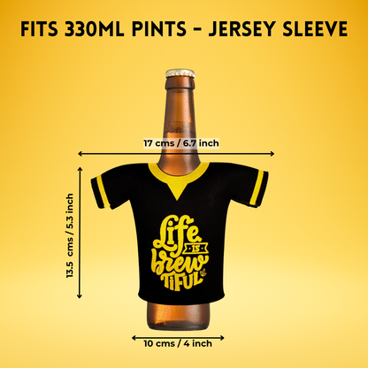 Outer Woods beer bottle coozie bottom view showing logo and reinforced base”