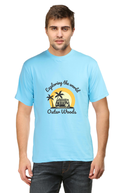 Outer Woods Men's Exploring The World Graphic Printed T-Shirt