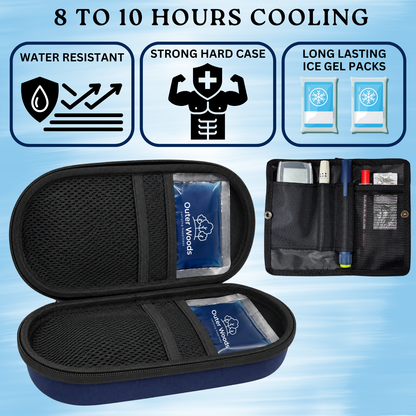 Outer Woods Insulin Cooler Bag Pro | 8+ Hours Cooling | Hard Case for Insulin Storage | 2 x 150ml Ice Gel Packs Included (Copy)