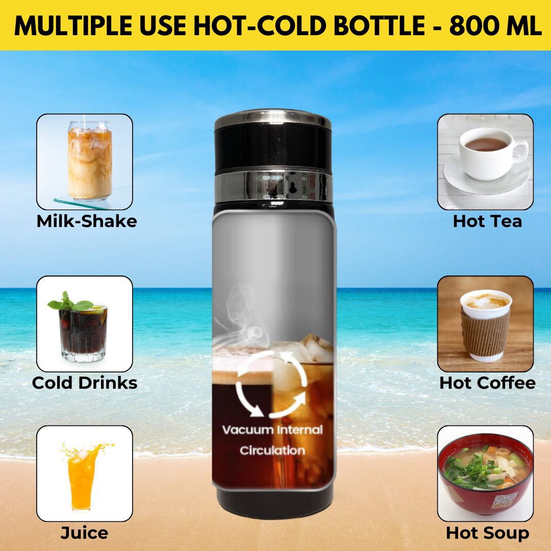 Outer Woods Premium Insulated Thermos Flask packed in a bag for portability