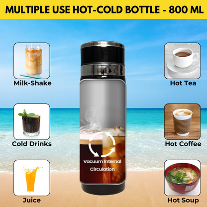 Outer Woods Premium Insulated Thermos Flask packed in a bag for portability