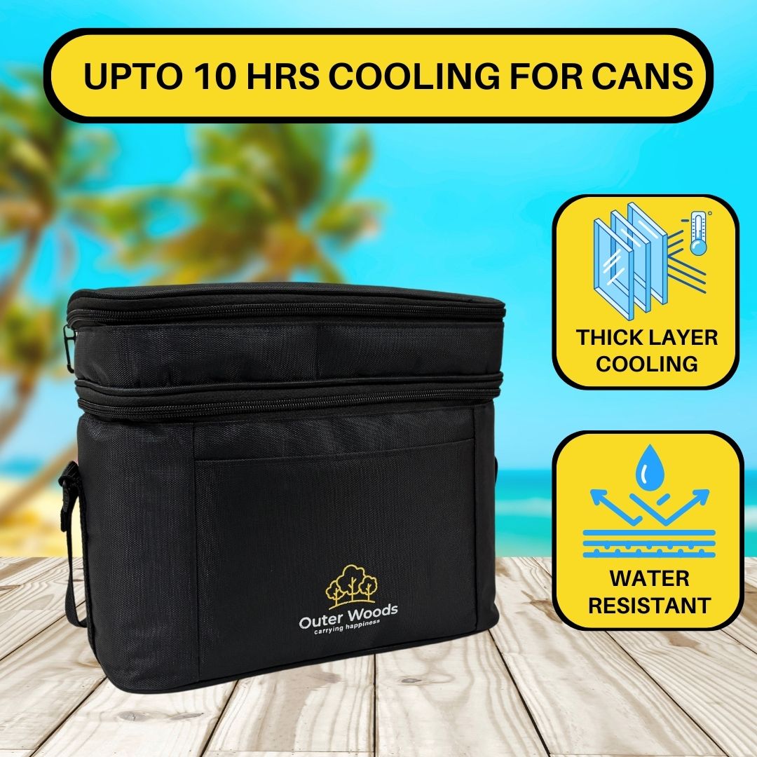 Outer Woods Insulated 6 Can Cooler Bag with Dual Compartment