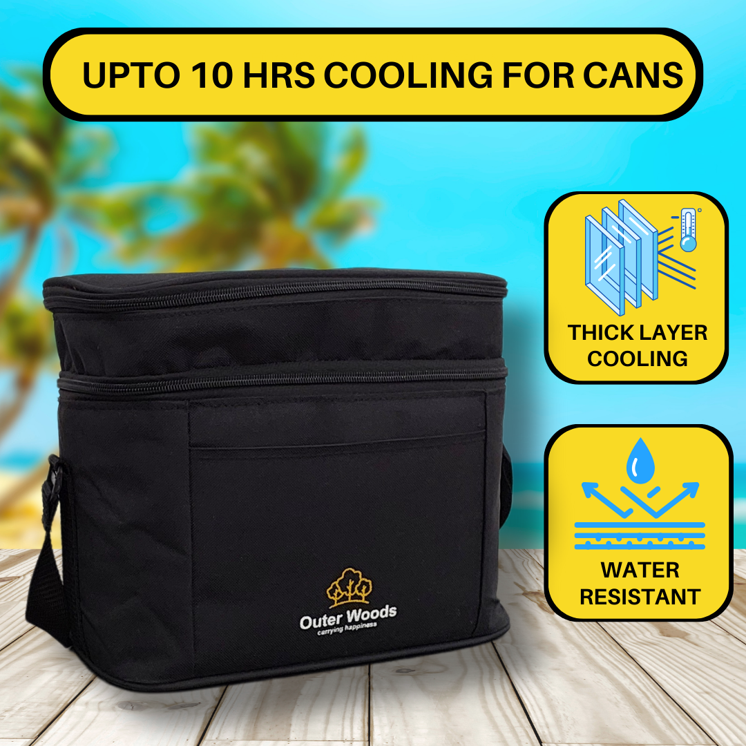 Outer Woods Insulated 6 Can Cooler Bag with Dual Insulated Compartments