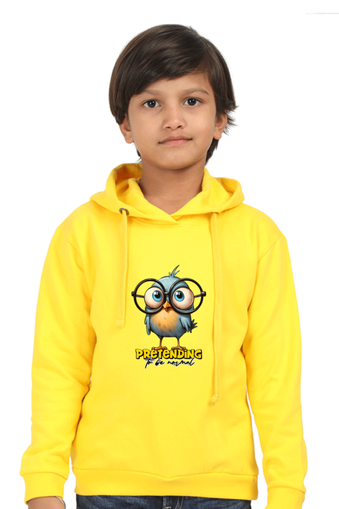 Outer Woods Kid's Graphic Printed Hooded Sweatshirt - Pretending to be Normal