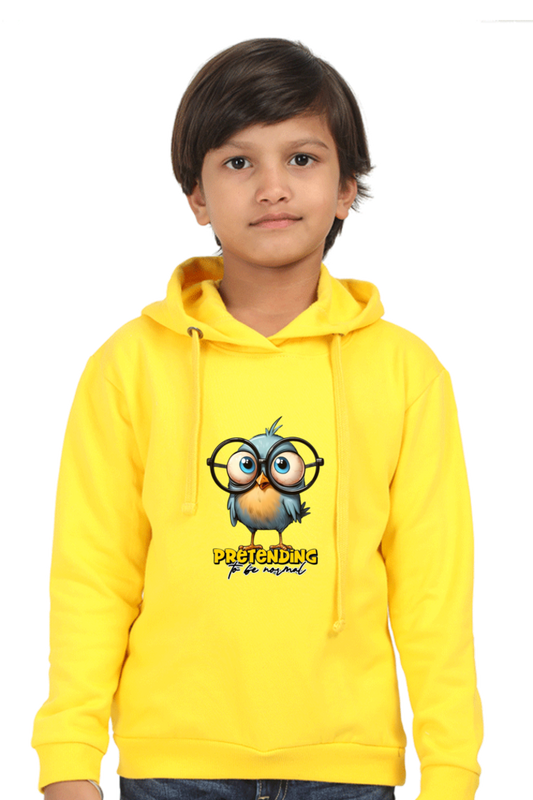 Outer Woods Kid's Graphic Printed Hooded Sweatshirt - Pretending to be Normal