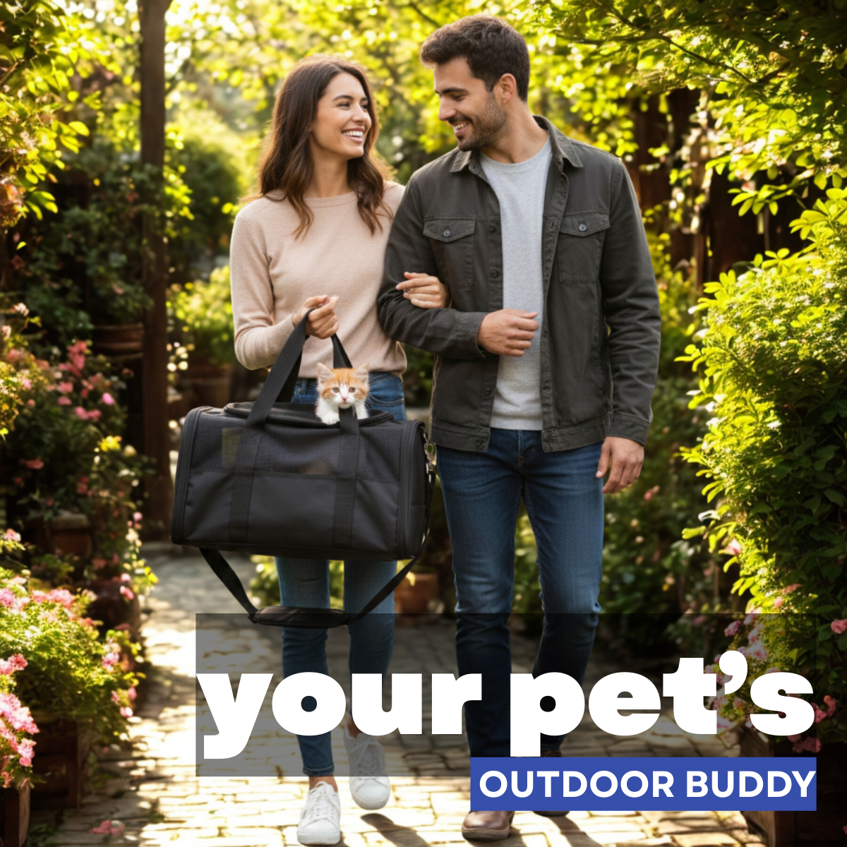 Pet Carrier Bag for Small Dogs and Cats | Breathable Mesh Travel Crate with Padded Shoulder Strap, Food Bowl & Soft Bottom | Foldable Design