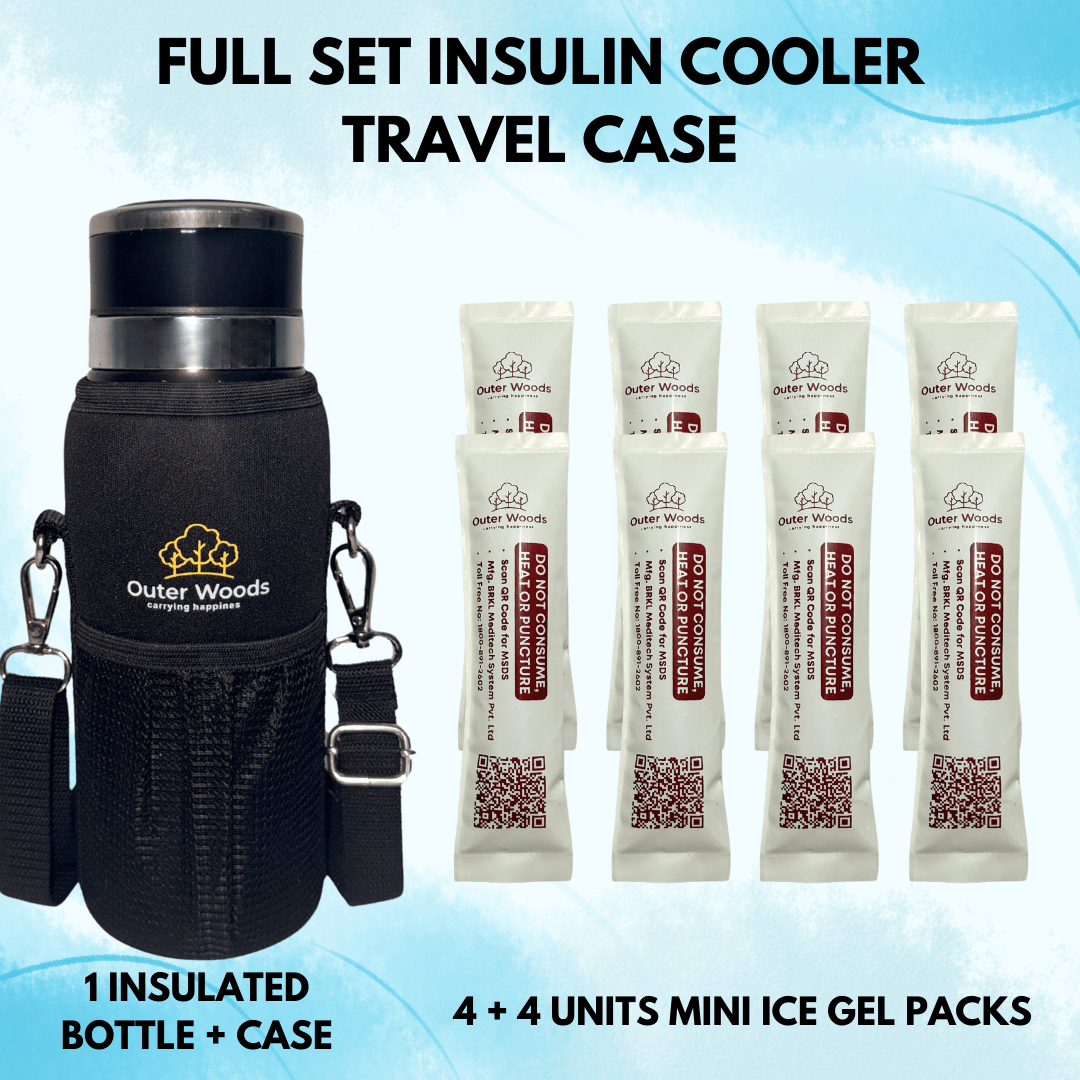Outer Woods Insulated Insulin Bottle Cooler Travel Case - Medium - Fits upto 7.2 Inch Insulin Pens
