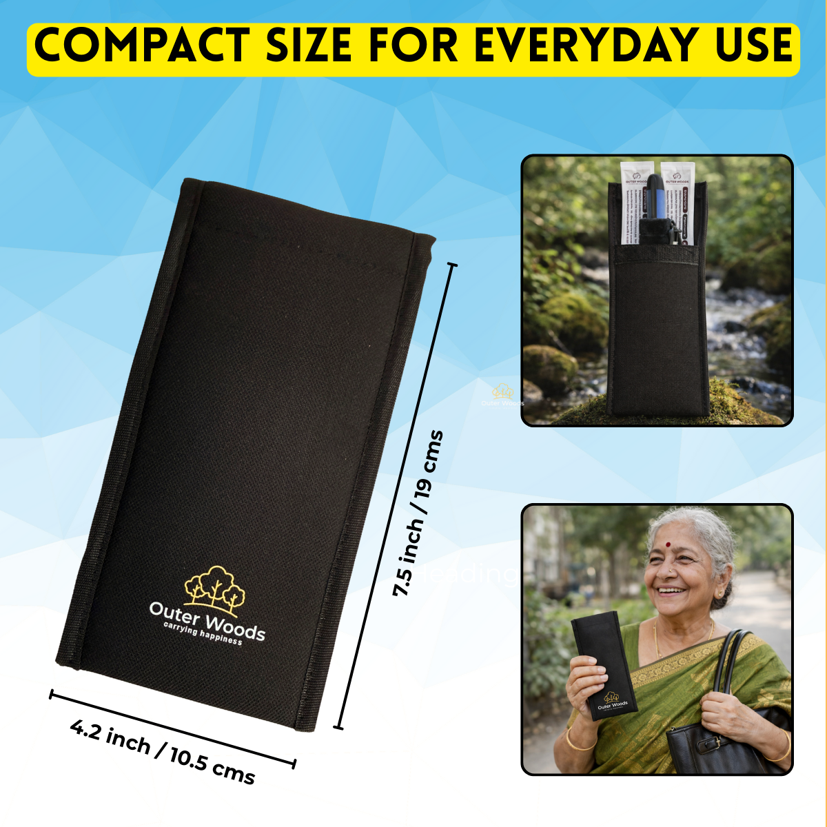 Outer Woods Insulin Cooler Pouch | 4+ Hours Cooling | Compact Size | 2 x 35ml Ice Gel Packs Included