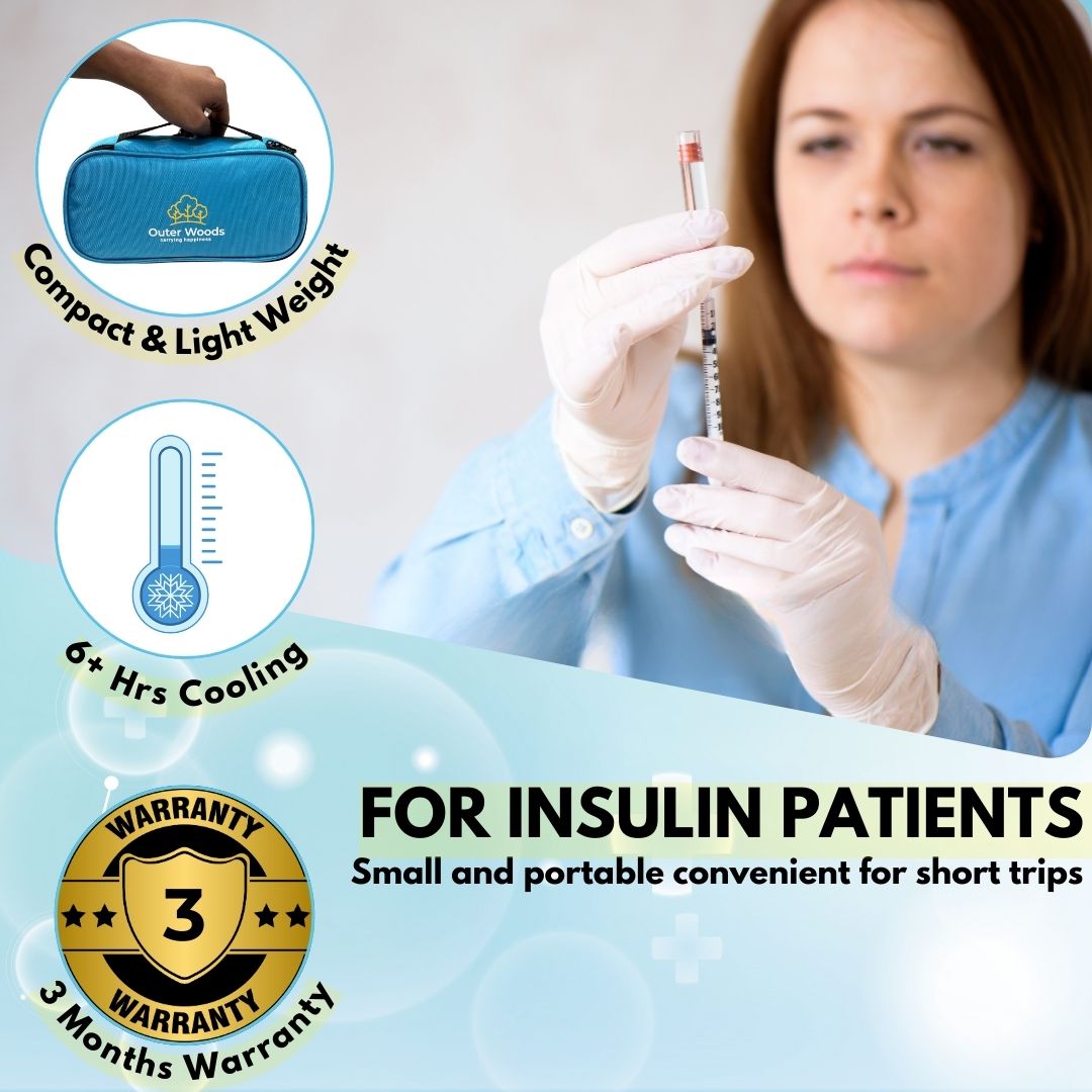 Outer Woods Insulated Insulin Cooler Bag | Insulin Pen Cooler | Diabetic Organizer Bag | Insulin Bag | Insulated Medical Bag