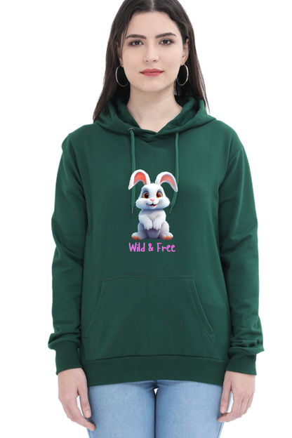 Outer Woods Women's Wild and Free Graphic Printed Hooded Sweatshirt