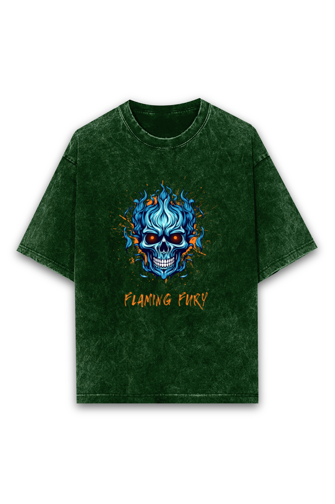 View details for Outer Woods Men's Acid Wash Flaming Fury Printed T-Shirt Outer Woods Men's Acid Wash Flaming Fury Printed T-Shirt