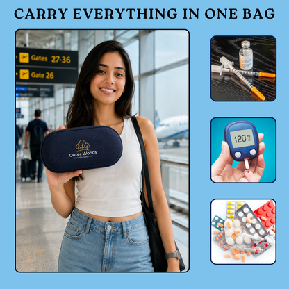 Outer Woods Insulin Cooler Bag Pro | 8+ Hours Cooling | Hard Case for Insulin Storage | 2 x 150ml Ice Gel Packs Included (Copy)