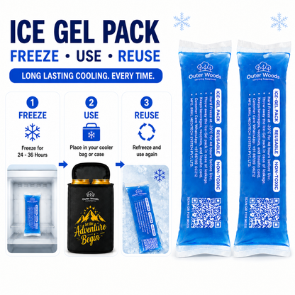 Outer Woods Mini Ice Gel Packs 55ml | Non- Toxic | Ice Gel Packs for Insulin Bottles, Vaccines, Food & Drinks