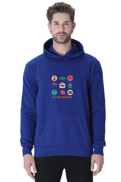 Outer Woods Men's Travel Graphic Printed Hooded Sweatshirt