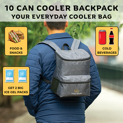 Outer Woods Insulated 10 Can Cooler Backpack