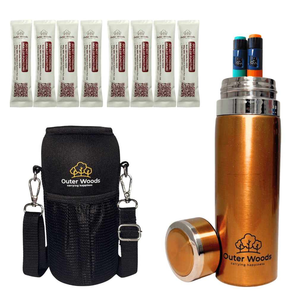 Outer Woods Insulated Insulin Bottle Cooler Travel Case - Medium - Fits upto 7.2 Inch Insulin Pens