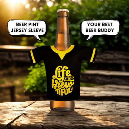 Outer Woods jersey-style neoprene beer bottle coozie sleeve set of 2 – front view