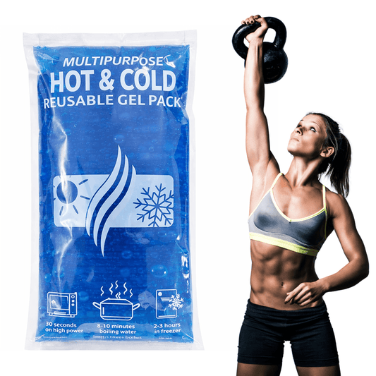 Outer Woods hot & cold reusable gel pack for muscle soreness, ideal ice pack for back pain and sports injuries.