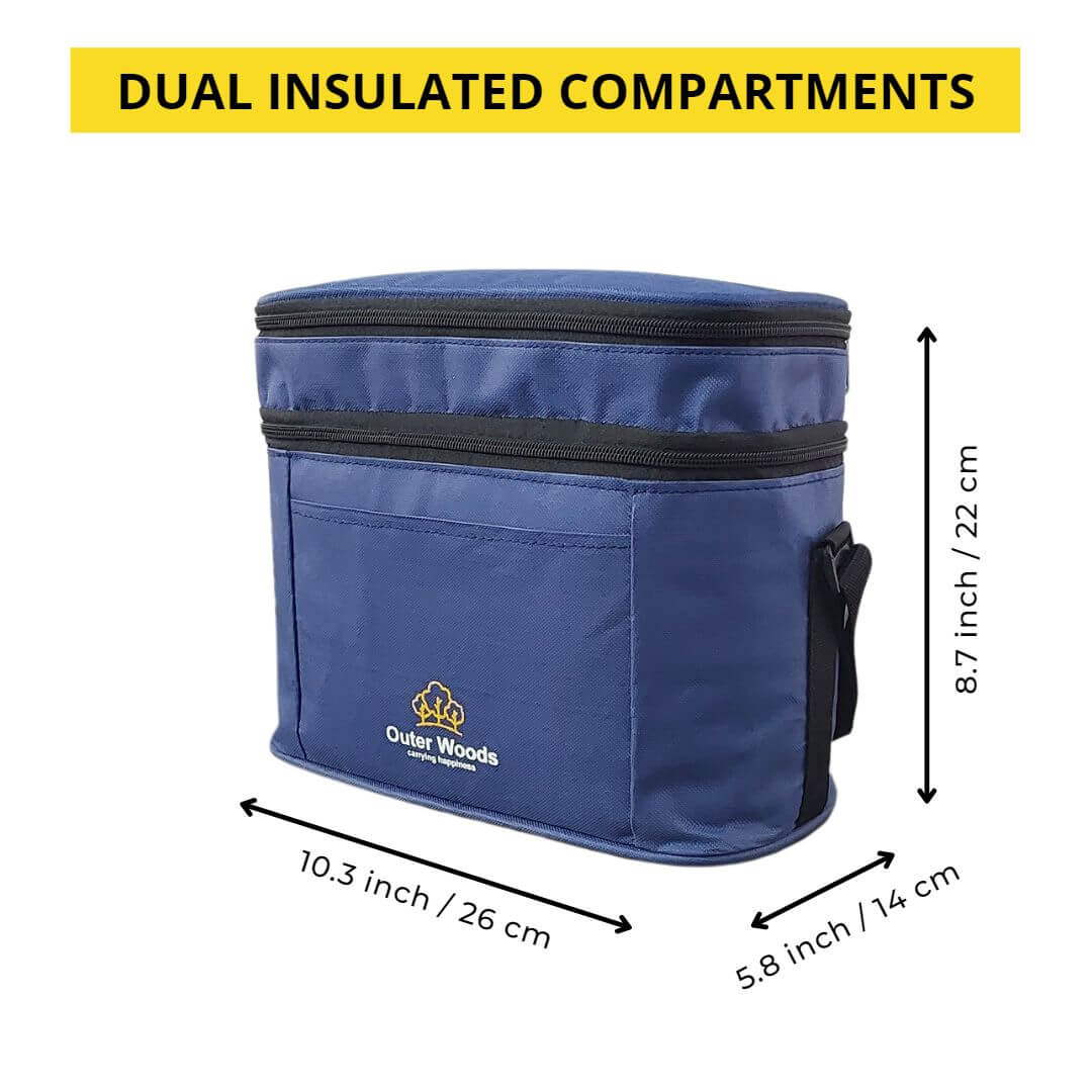 Outer Woods Insulated 6 Can Cooler Bag with Dual Compartment Outer Woods