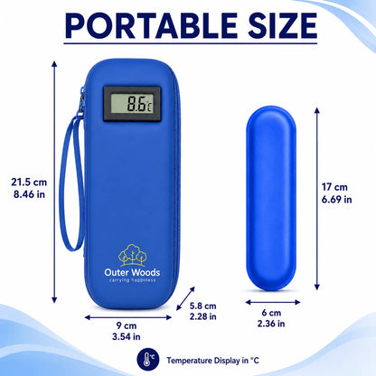 Outer Woods Insulated Insulin Cooler Bag with Temperature Display | 6+ Hours Cooling | 2 Ice Gel Packs Included