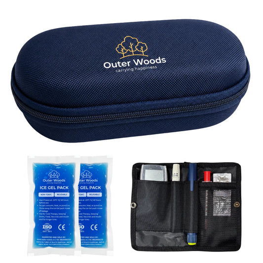 Outer Woods Insulin Cooler Bag Pro | 8+ Hours Cooling | Hard Case for Insulin Storage | 2 x 150ml Ice Gel Packs Included (Copy)