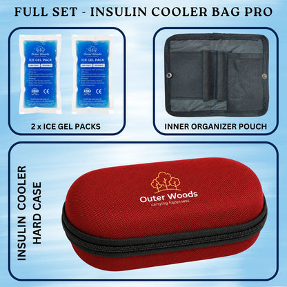 Outer Woods Insulin Cooler Bag Pro | 8+ Hours Cooling | Hard Case for Insulin Storage | 2 x 150ml Ice Gel Packs Included (Copy) (Copy)