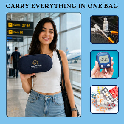 Outer Woods Insulin Cooler Bag Pro | 8+ Hours Cooling | Hard Case for Insulin Storage | 2 x 150ml Ice Gel Packs Included (Copy)
