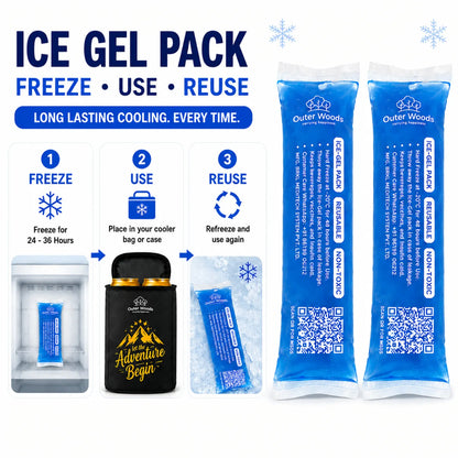 Outer Woods Mini Ice Gel Packs 55ml | Non- Toxic | Ice Gel Packs for Insulin Bottles, Vaccines, Food & Drinks