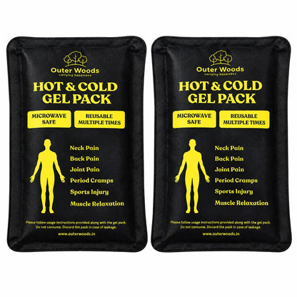 Outer Woods Soft Touch Hot & Cold Ice Gel Pack 250ml | Reusable Ice Pack for Knee Pain, Back Pain, Period Cramps & Sports Injury | Microwave & Freezer Safe Therapy Pack