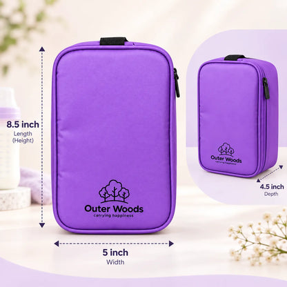 Outer Woods Insulated Breast Milk Cooler Bag On-the-Go | 6+ Hours Cooling | Fits 2 x 260ml Baby Bottles | 2 x 150ml Ice Gel Packs Included