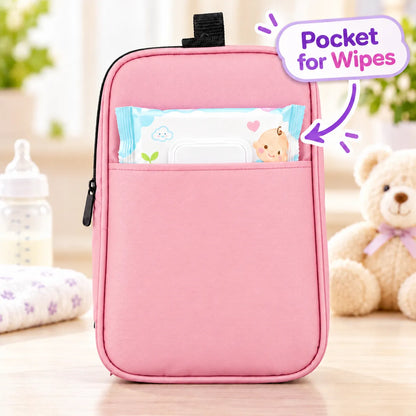 Outer Woods Insulated Breast Milk Cooler Bag On-the-Go | 6+ Hours Cooling | Fits 2 x 260ml Baby Bottles | 2 x 150ml Ice Gel Packs Included