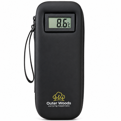 Outer Woods Insulated Insulin Cooler Bag with Temperature Display | 6+ Hours Cooling | 2 Ice Gel Packs Included