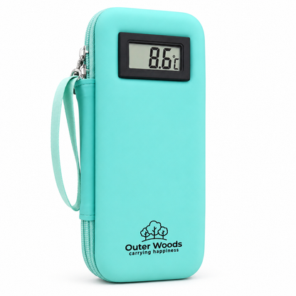 Outer Woods Insulated Insulin Cooler Bag with Temperature Display | 6+ Hours Cooling | 2 Ice Gel Packs Included